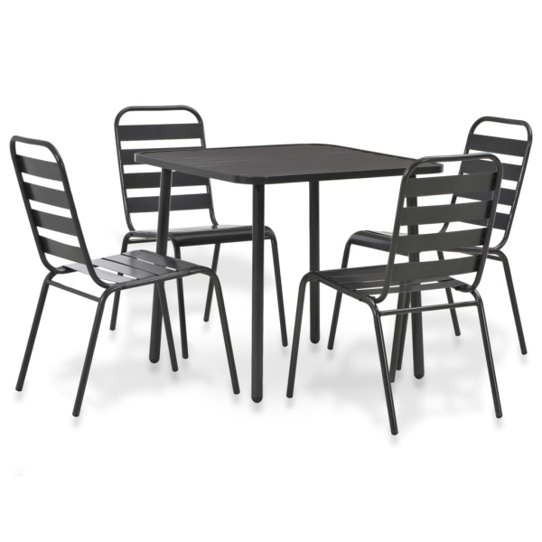 Set Mobilier De Exterior 5 Piese Gri Inchis Oțel 44262